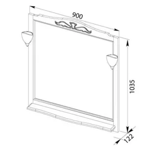 Зеркало Aquanet Амелия 175288 90 см орех